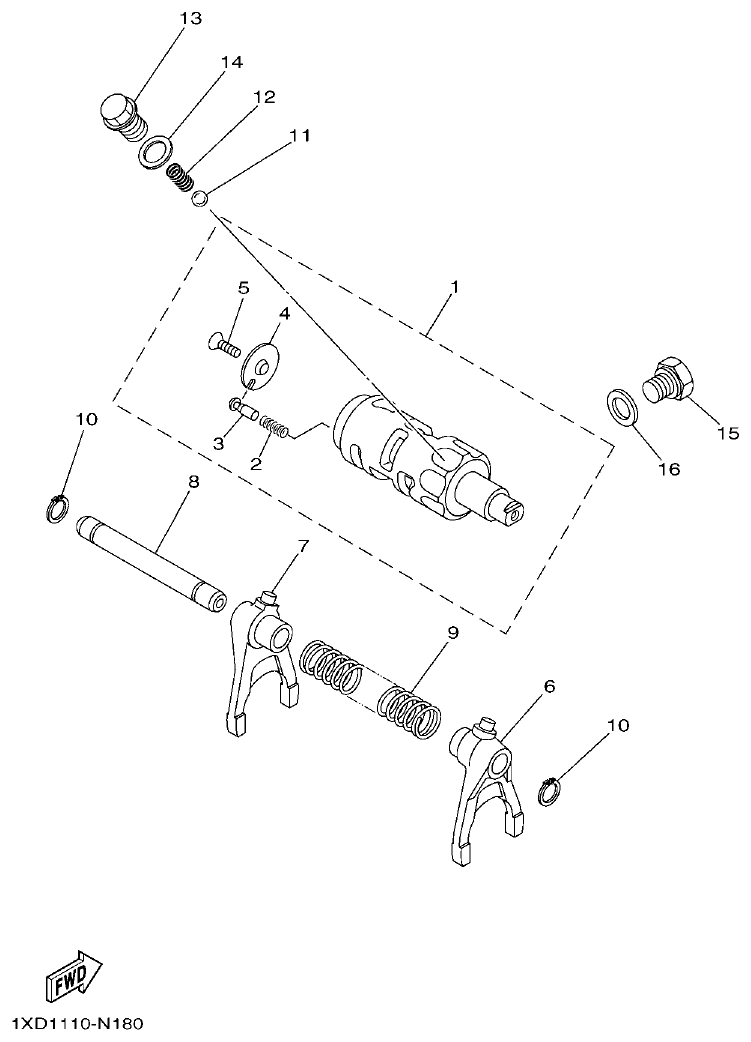 Yamaha VIKING1XP9_2014 SHIFT CAM & FORK parts diagram